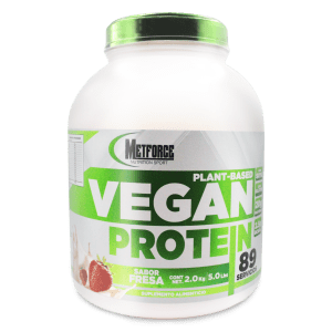 Bote de proteina vegana "Vegan protein" basada en plantas de 1.2 kilogramos.