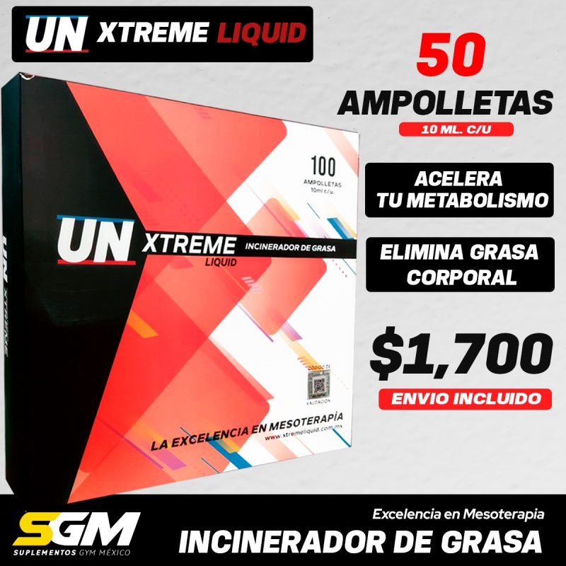 Promoción Xtreme Liquid quemador de grasa mesoterapia de 50 ampolletas
