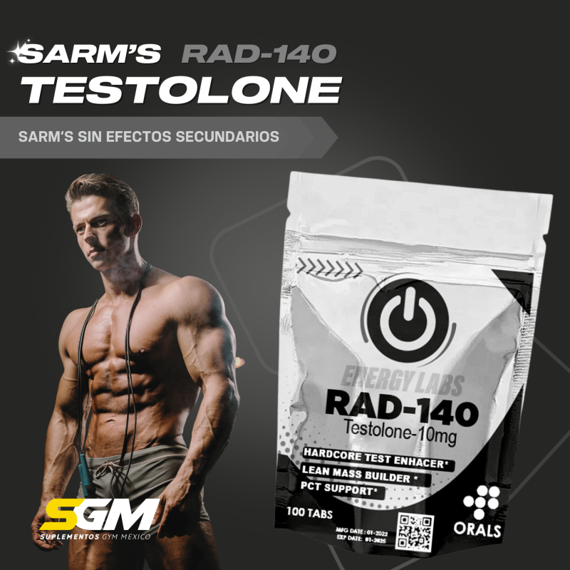 Testolone (RAD-140) de Energy Labs ofrece ganancias musculares magras y un incremento en fuerza para superar tus metas. Diseñado para atletas serios.