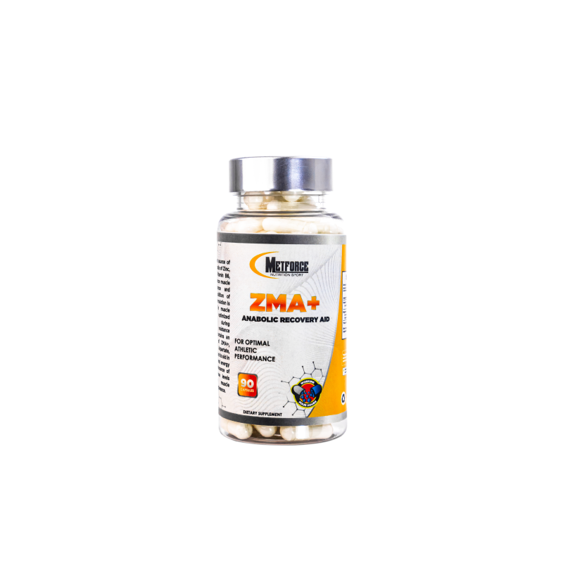 Bote de 90 cápsulas de ZMA+ formulado con ZING, Magnesio y B6. Este suplemento se encuentra disponible en Suplementos Gym México.