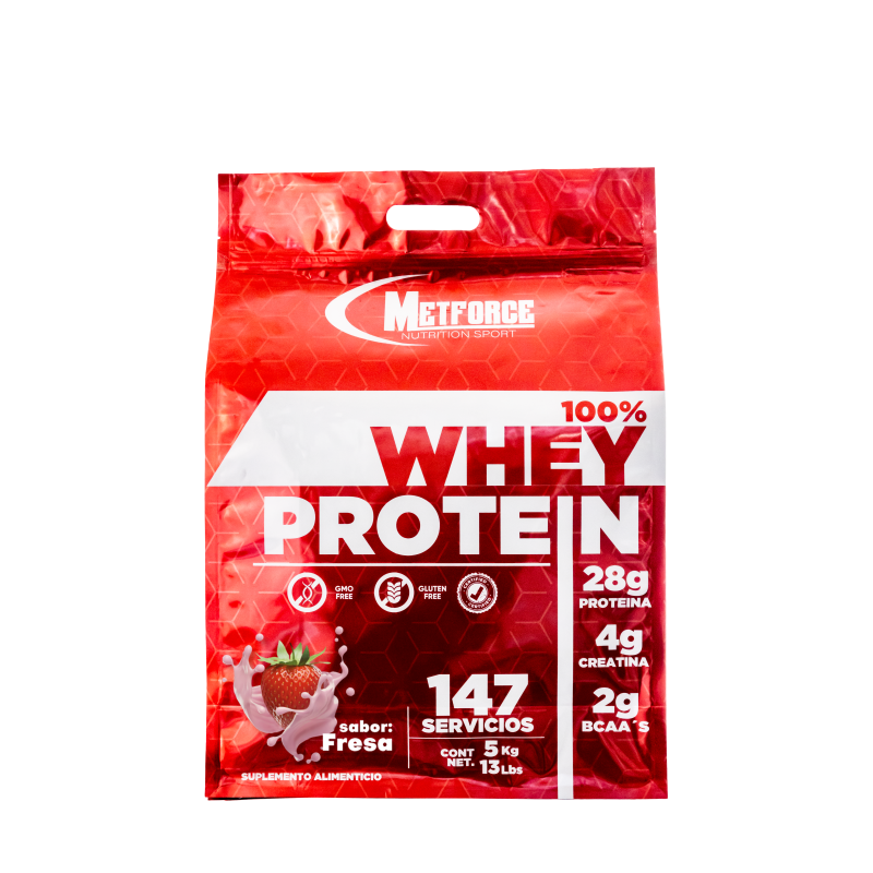 Impulsa tus entrenamientos con la '100% Whey Protein' de Metforce, tu fuente ideal de proteína, creatina y BCAA’s. Este suplemento está venta en suplementos gym méxico.